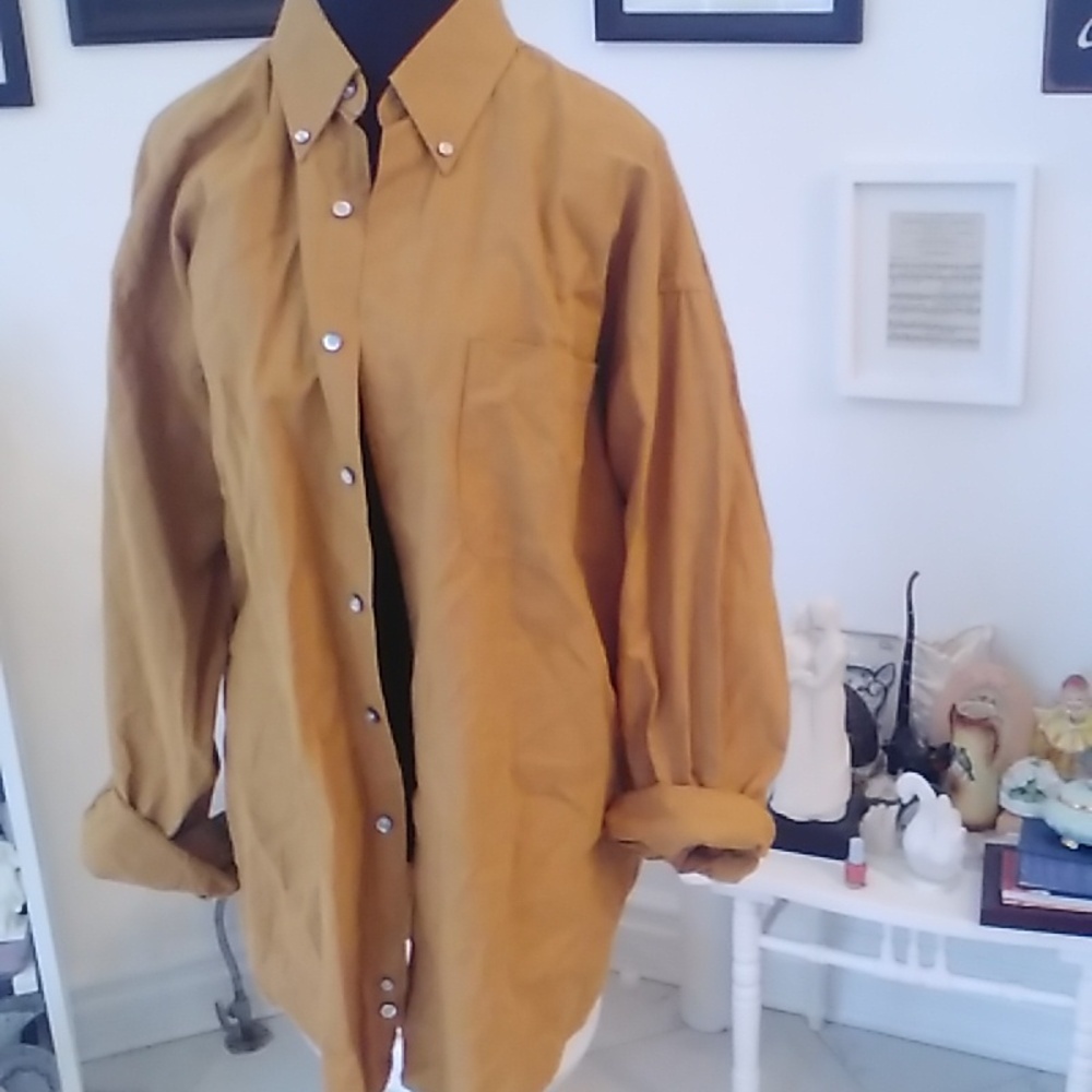 Wool and Cotton Luxury Brand Camel XL Shirt
